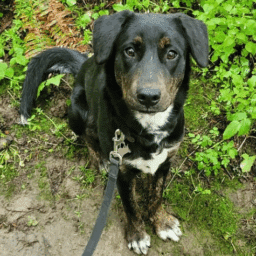 Puppy on a hiking trail
