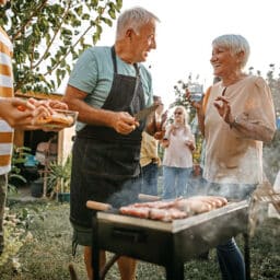 Family barbecue on a summer evening.