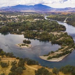 Clear Day to see the Sacramento River in Redding California USA